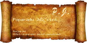 Poparadu Jácint névjegykártya